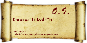 Oancsa István névjegykártya